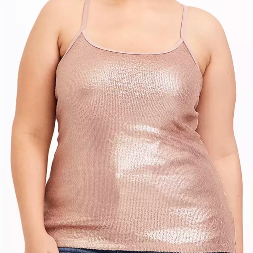 Torrid Rose gold sequin foxy tank